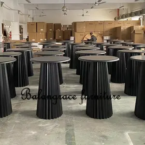 Classic design black solid wood stripe shape for wedding event party indoor cocktail table