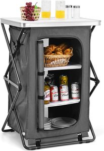 Armoire <span class=keywords><strong>de</strong></span> <span class=keywords><strong>cuisine</strong></span> pliante avec sac <span class=keywords><strong>de</strong></span> transport, organisateur <span class=keywords><strong>de</strong></span> <span class=keywords><strong>Camping</strong></span> en plein air Portable, Table <span class=keywords><strong>de</strong></span> <span class=keywords><strong>cuisine</strong></span> - Product Image 2