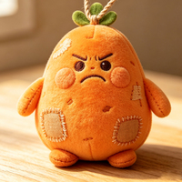 Porte-clés en peluche mignon et moelleux, motif légume ou fruit en colère, pendentif MGK, jouet en peluche personnalisé, cadeau