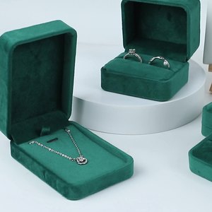 Wholesale Factory OEM ODM Gray Flocked Velvet Jewelry <b>Box</b> Set Custom Logo <b>Ring</b> Earring Necklace Luxury Gift Packaging <b>Ring</b> <b>Box</b> - Product Image 5