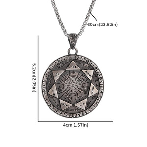 Collier Cercle Magique pour Hommes, Design Sept Anges, Chaîne à Maillons en Alliage Écologique Vintage, Bijoux Spirituels Européens pour Fêtes, Vente en Gros - Product Image 6