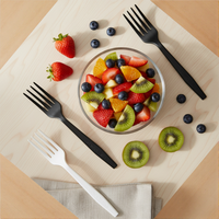 Groene Dag Groothandel Restaurant Afhaalbare Wegwerp CPLA Vork 6 inch/6,5 inch Aangepaste CPLA Vork voor Feest Picknick Kamperen Fruit Taart