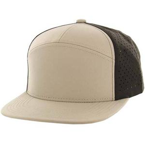 Gorras Snapback deportivas lisas de 7 paneles de alta calidad personalizadas, sombreros de malla ajustables, sombreros de camionero de rendimiento con agujeros cortados con láser para hombres - Product Image 2