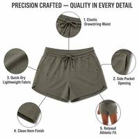 Shorts en tricot légers bleu marine pour femmes, tissu en tricot, deux poches latérales, voyage, resort, marque privée, OEM, ODM, Harbour Loom