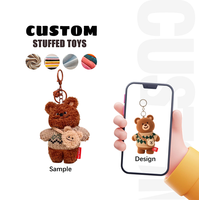 Porte-clés personnalisé avec logo, cadeau créatif, mini ours en peluche mignon, jouet porte-clés pour sac à dos