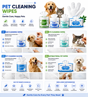 Lingettes de toilettage pour chiens et chats, 100 unités, extrait de plantes naturelles, parfum floral doux, sans alcool, sans parabène, sans rinçage