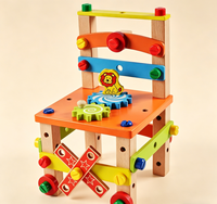 Chaise multifonctionnelle intelligente à assembler soi-même en bois avec vis – Kit de bricolage pour enfants