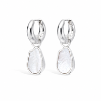 Boucles d'oreilles tendance pour femme en laiton plaqué or avec pierres naturelles polygonales et sertissage clos, idéales pour un anniversaire
