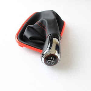 Car <b>Gear</b> <b>Knob</b> Leather Red 5 6 Speeds Ergonomic For Vw Golf - Product Image 3