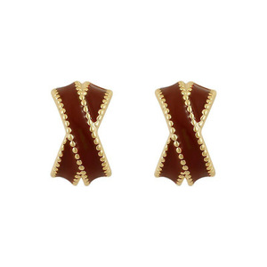 Orecchini a perno con fiocco a nastro rosso da donna, gioielli per l'orecchio dolci e adatti all'uso quotidiano - Product Image 1