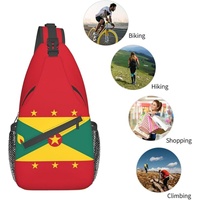 Sac à bandoulière avec drapeau de Grenade, sac à dos patriotique de grande capacité, sac à dos de voyage et de randonnée, sac à bandoulière pour hommes et femmes, durable