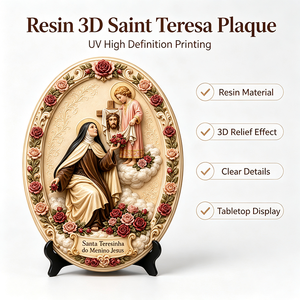 Artigianato in Resina, Placca in Rilievo 3D Art Déco Santa Teresa Piccolo Fiore, Decorazione da Parete per Casa, Regalo, Chiesa Cattolica, Ingrosso OEM - Product Image 5