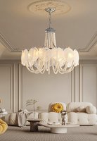 Lustre de salon en verre rose de Murano français, style luxe vintage, romantique et chaleureux, lampe de chambre principale avec perles