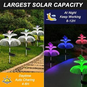 Jellyfish Fiber <b>Optical</b> Lighting Solar Landscape Garden Jellyfish Light Solar Decor Light Outdoor - Product Image 3