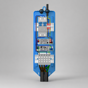 Boîtier <span class=keywords><strong>de</strong></span> <span class=keywords><strong>poteau</strong></span> d'éclairage public avec protection contre les surtensions 10 kV (OVP/UVP) et <span class=keywords><strong>disjoncteur</strong></span> MCB, étanchéité IP67 - Product Image 1