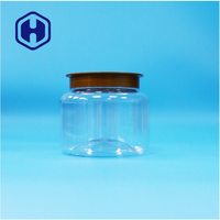 Pot rond en plastique transparent PET à large ouverture avec couvercle brun, sans BPA, étanche, pour collations, aliments pour bébés, qualité alimentaire