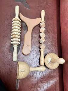 Uso domestico strumento di massaggio in legno rullo e coppettazione per la schiena e il braccio di massaggio natura legno - Product Image 2