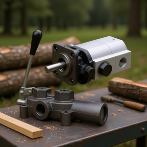 Kit de pompe hydraulique à 2 étages pour fendeuse de bois, 16 GPM, avec commande automatique et valve de détente, pour fendeuse de bûches de 1/2 pouce, modèle D0100H794LP - Product Image 2