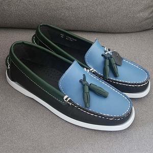 Mocassins à plateforme en cuir véritable avec logo personnalisé et pompon, <span class=keywords><strong>chaussures</strong></span> de conduite à enfiler, <span class=keywords><strong>chaussures</strong></span> <span class=keywords><strong>bateau</strong></span> pour hommes et unisexe, <span class=keywords><strong>chaussures</strong></span> pieds nus, <span class=keywords><strong>Chaussures</strong></span> <span class=keywords><strong>Homme</strong></span> - Product Image 2