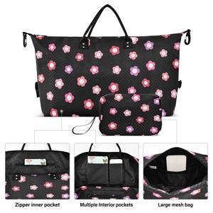 Wholesale Custom Hau Flower Palaka Promotional Duffel Bag Lightweight Suitcase Luggage Travel Tote Bags Toiletry Pouch Sets - Product Image 2