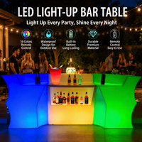 Meja Bar LED Modular dengan Bagian Depan Bergelombang, Ember Es Terintegrasi, Kontrol Jarak Jauh, Pengubah Warna, Dapat Diisi Ulang untuk Acara Hotel dan Klub
