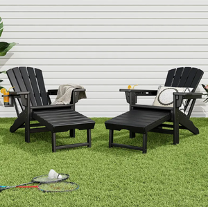 Silla Plegable de Resina HDPE Reciclada, Impermeable, para Exteriores, de Plástico, para Jardín, Estilo Adirondack, Resistente a la Intemperie, con Portavasos - Product Image 2