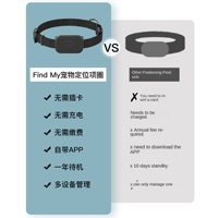 Localisateur de collier pour animaux de compagnie (chats, chiots) - Traceur anti-perte Bluetooth longue portée compatible réseau Find My, prise en charge multilingue, compatible iOS