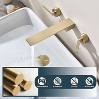 Robinet de lavabo mural pour salle de bain, robinet d'eau mural encastré