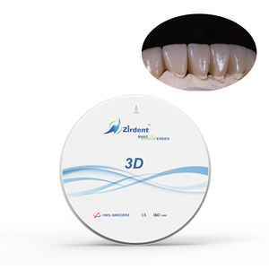 Zirdent 98mm Orthodontic Lab gigi Cad Cam Multilayer implan 42% tembus cahaya 3D <span class=keywords><strong>Zirconia</strong></span> CE bersertifikat Dental habis pakai - Product Image 1