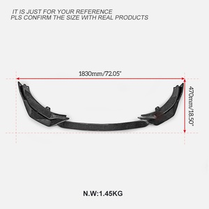 Lèvre avant en fibre de carbone style SW, spoiler inférieur et kit carrosserie de pare-chocs avant pour Kia <span class=keywords><strong>Stinger</strong></span> - Product Image 6