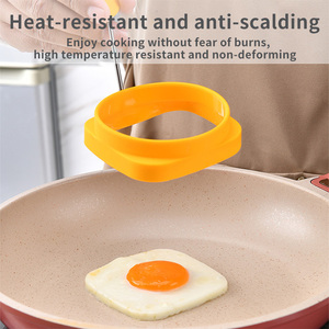 Silicone trứng nhẫn với xoay xử lý chịu nhiệt Omelette khuôn và poacher công cụ có thể gập lại ăn sáng nhà bếp nướng công cụ - Product Image 3