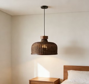 Lustre moderne en rotin, luminaire rectangulaire tressé à la main pour la maison <span class=keywords><strong>de</strong></span> rêve, bar, hôtel, restaurant, îlot <span class=keywords><strong>de</strong></span> cuisine, luminaire suspendu LED - Product Image 6