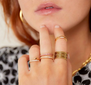 Tùy Chỉnh 925 Bạc Đồ Trang Sức Eternity Ban Nhạc Cưới Engagement Chất Lượng Cao 18K Mạ Vàng Nhẫn Cho Phụ Nữ - Product Image 4