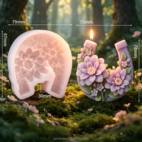 Nouvelles idées : moules à bougies en silicone en forme de fer à cheval pour fleurs
