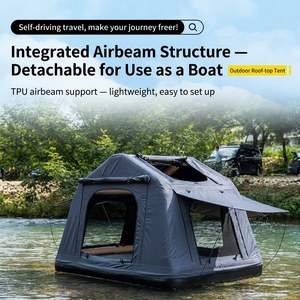 Tente de toit gonflable légère JIYA pour 4 personnes, ouverture rapide, imperméable, pare-soleil, camping en voiture, personnalisation CD12 - Product Image 3