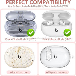 Para <span class=keywords><strong>Beats</strong></span> <span class=keywords><strong>Studio</strong></span> <span class=keywords><strong>Buds</strong></span>/<span class=keywords><strong>Buds</strong></span> + Estuche para auriculares con llavero para mujer Hombre Transparente Clear Secure Lock Funda protectora - Product Image 5