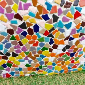 Ceramic Mosaic Tile Assorted Sizes Mixed Irregular Glazed Broken Ceramic Bulk Colorful Diy Mosaic Craft Tiles