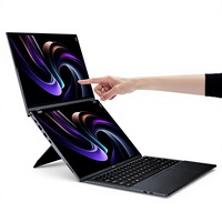 Ventes d'usine, ordinateur portable tout-en-un à double écran tactile 14+14 pouces, SSD, modèle Core I7, Windows 10/11, travail de bureau, jeu, design