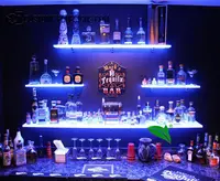 Barra de acrílico para licor, estante de exhibición de botellas, LED, multicolor, hecho a medida, venta al por mayor