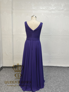 <span class=keywords><strong>Abito</strong></span> da donna elegante <span class=keywords><strong>abito</strong></span> da sera in Chiffon blu senza maniche con scollo a v <span class=keywords><strong>sposa</strong></span> abiti da sera <span class=keywords><strong>madre</strong></span> - Product Image 5