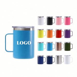 แก้วกาแฟแบบมีหูจับ สแตนเลส เก็บความร้อน ความเย็น ขนาด 12, 14, 16, 24 ออนซ์ พร้อมโลโก้สั่งทำพิเศษ - Product Image 1