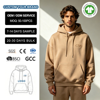 Pull à capuche surdimensionné en tricot uni pour homme, avec logo personnalisé en relief et broderie vintage, vente en gros OEM
