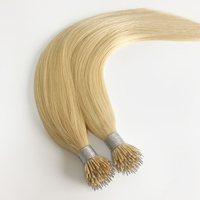 Extensions de cheveux Nano Tip Super Double Drawn en cheveux humains vierges européens blonds, pré-collées à la kératine
