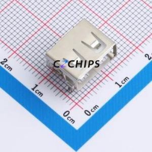 UECJATEANY USB Connector Bent Lead Through Hole Connector Type-A USB 2.0 Female Right Angle Insert - Product Image 1