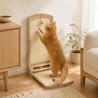 Griffoir pour chat en bois poli en forme d'épée, écologique, luxueux et adorable, en forme de L