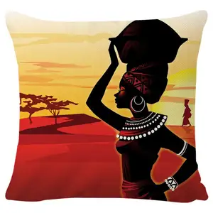 Ethnic African Decor Throw Pillow Cases Africa Safari Print Outdoor Cushion Cover 18" x18" Sofa Couch Living Room