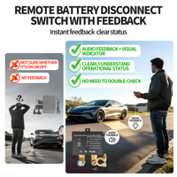 Interruptor Aislador de Batería de Alta Resistencia de 12V 24V 240A con Control Remoto Inalámbrico para Baterías de Automóviles y Embarcaciones