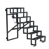 Échelle électrique en acier inoxydable épaissi avec mains courantes, design télescopique pliable, télécommande moderne