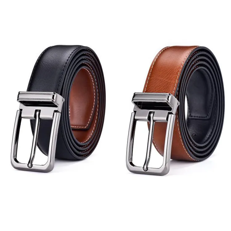 Thắt Lưng Chất Lượng Cao Thông Thường Thiết Kế Cổ Điển Pin Buckle Thắt Lưng Da Chính Hãng Cho Nam Giới