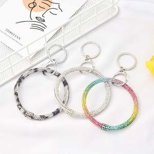 Venta al por mayor de diamantes de imitación de colores ostentosos, pulsera llavero brazalete llavero pulsera de cristal llavero/ - Product Image 6